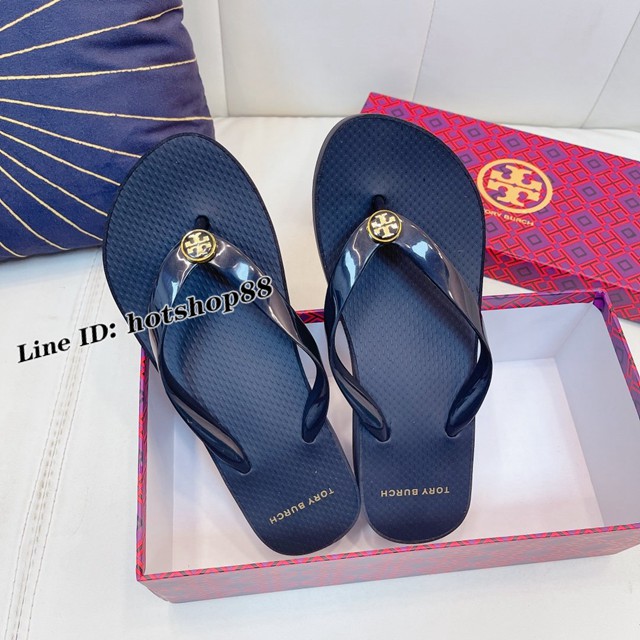 TORY BURCH2021年夏季新款女款坡跟人字拖TB官方春夏季主打款女士人字拖 dx2380